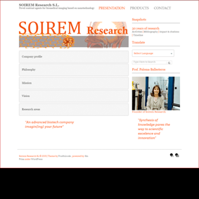 Página principal y de bienvenida de Soirem Research.